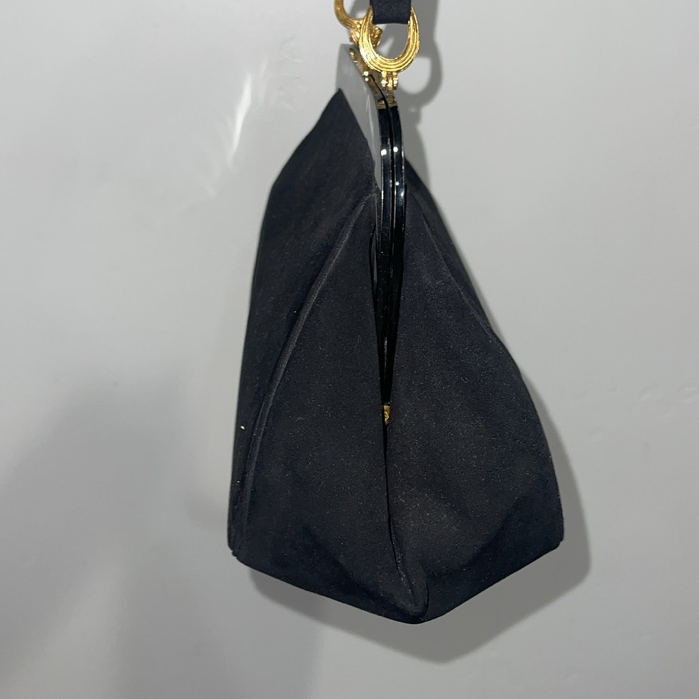 Koret Black Velvet Top-Handle Bag with Gold Hardware - Picture 5 of 5